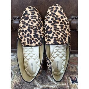 Birdies The Starling Cheetah Print Flats Calf Hair Slip On Loafer Shoe Size 8.5